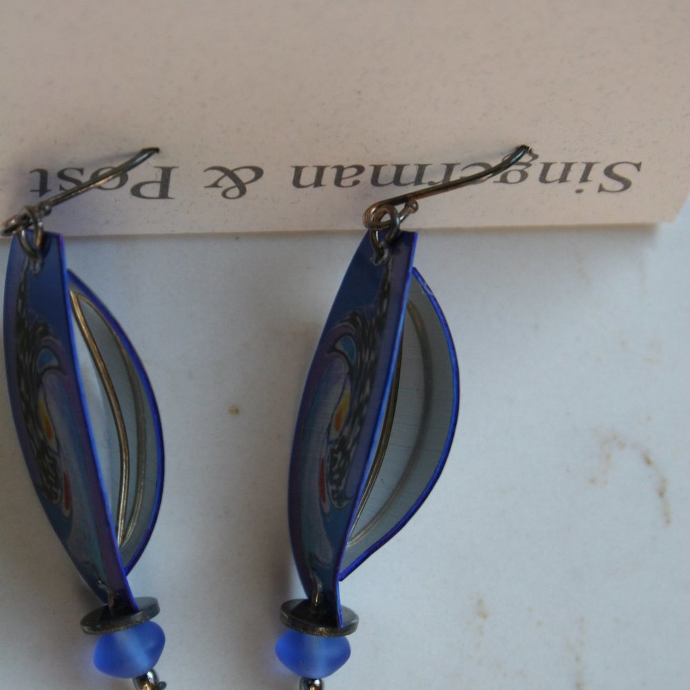 Singerman & Post Drop Earrings - Blue (NWT) - Picture 6 of 7